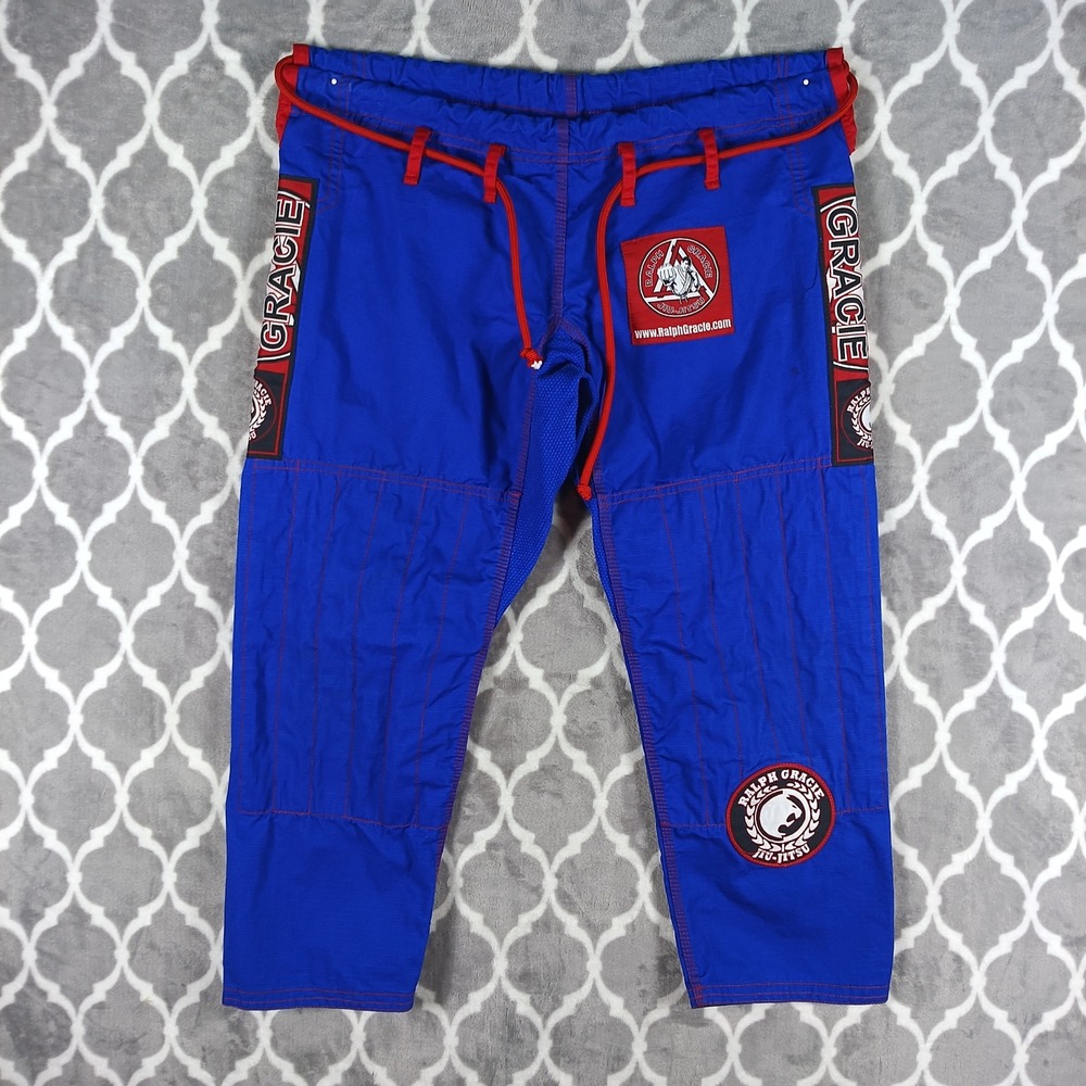 Gracie Jiu Jitsu Gi Pants A2 Blue Red Ripstop BJJ Martial Arts